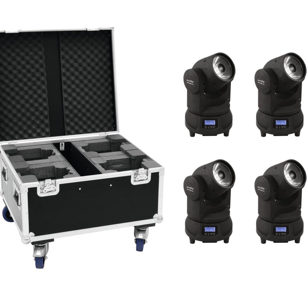 EUROLITE Set 4x LED TMH-X1 Moving Head Beam + Case