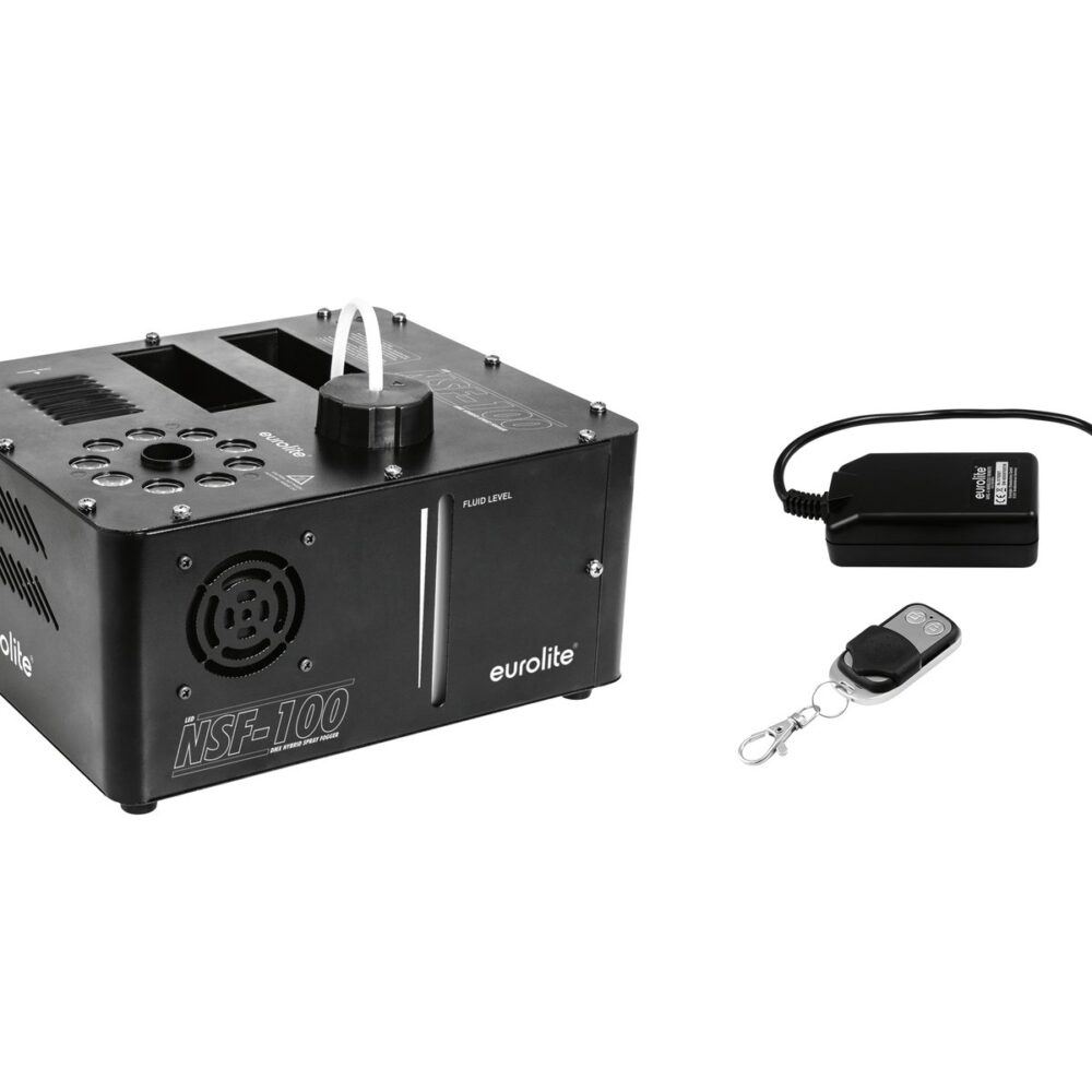 EUROLITE Set NSF-100 LED DMX Hybrid Spray Fogger + WRC-4 Wireless Remote Control