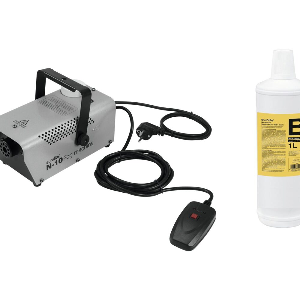 EUROLITE Set N-10 silver + B2D Basic Smoke Fluid 1l
