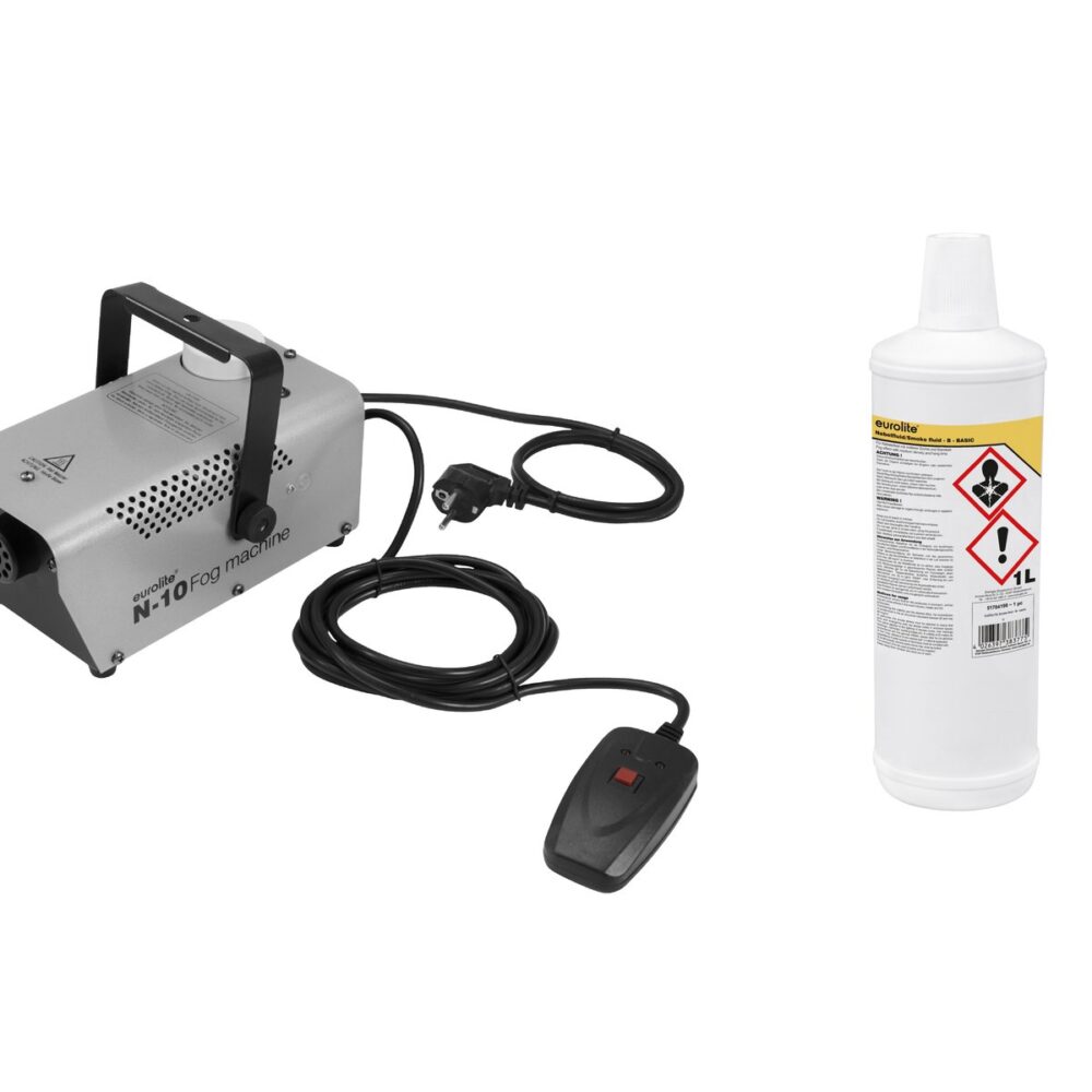 EUROLITE Set N-10 silver + B Basic Smoke Fluid 1l
