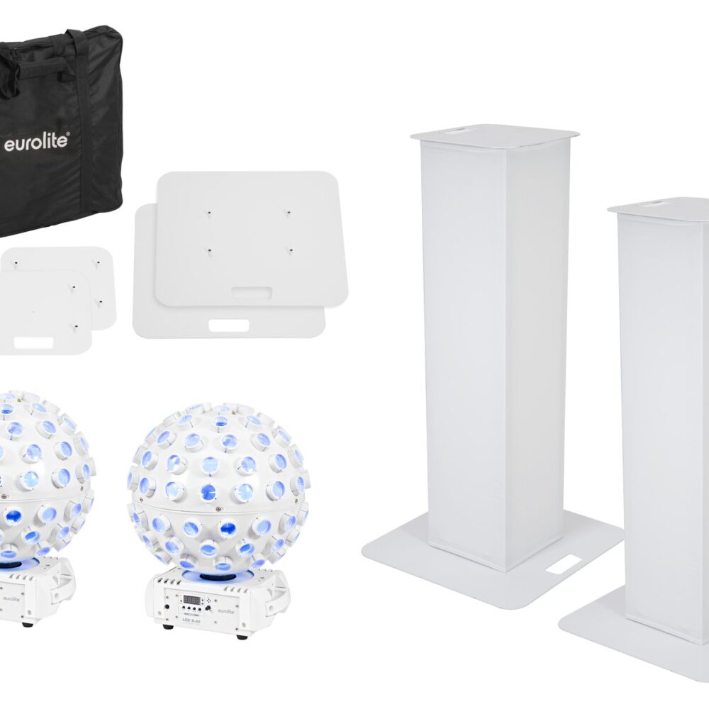 EUROLITE Set 2x Stage Stand 100cm + 2x LED B-40 Beam Effect white