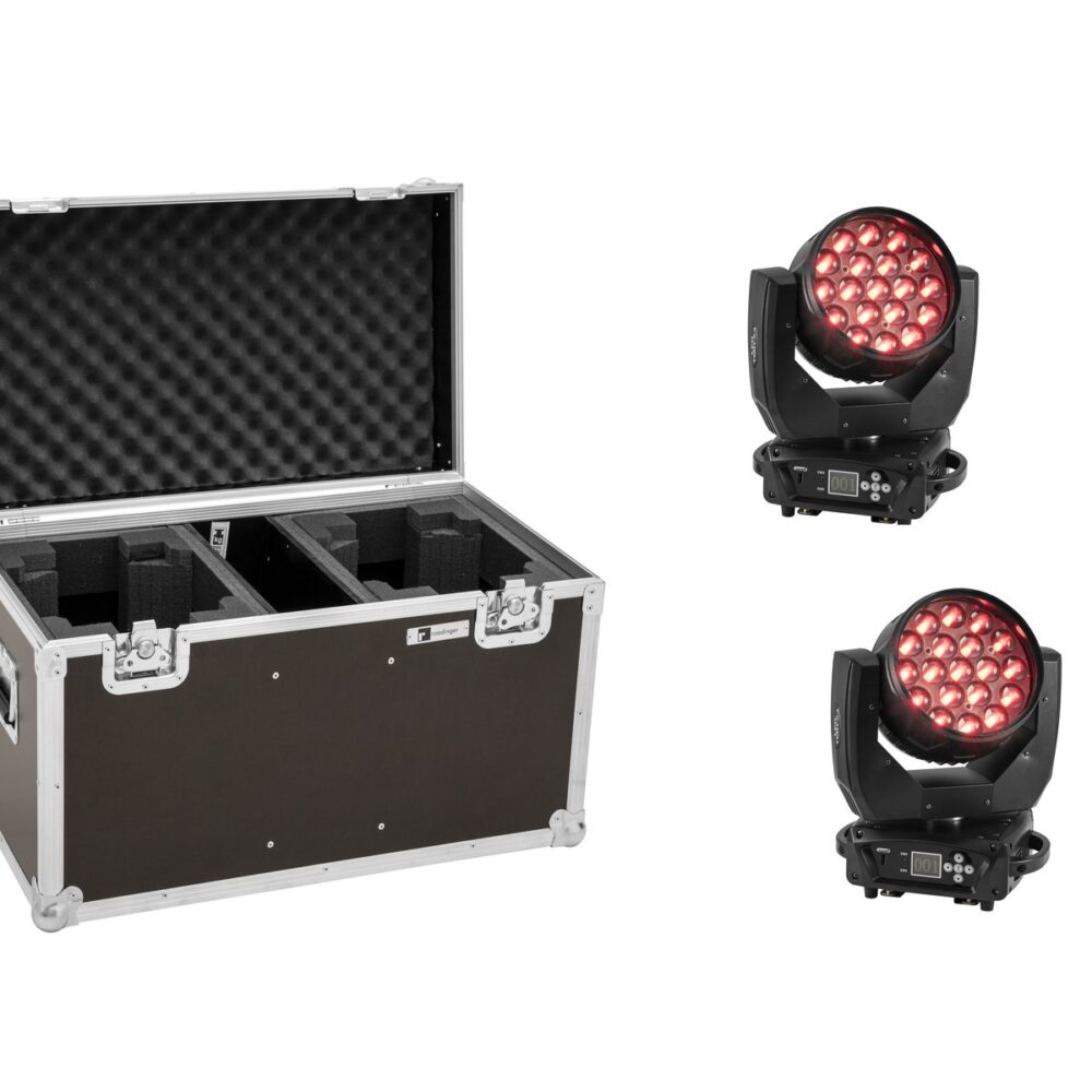 EUROLITE Set 2x LED TMH-X4 Moving Head Wash Zoom + EU Case