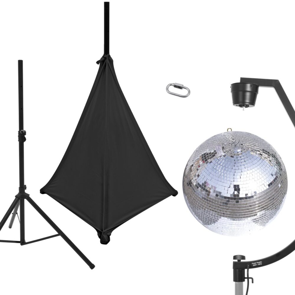 EUROLITE Set Mirror ball 50cm with stand and tripod cover black