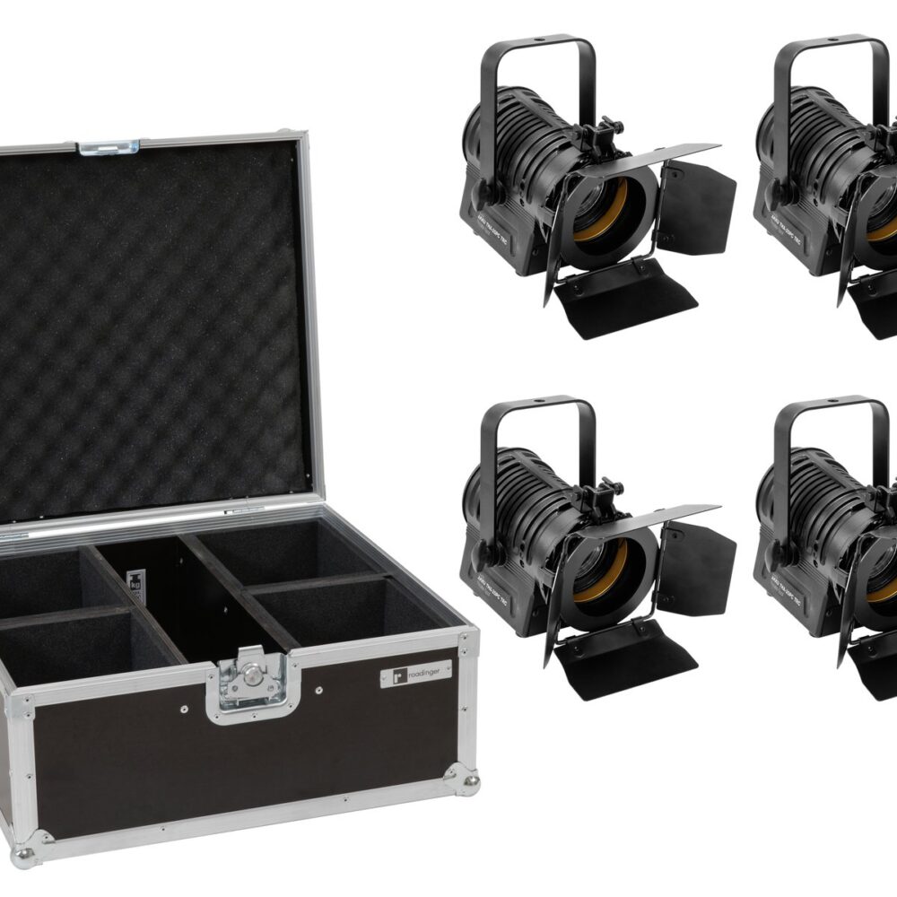 EUROLITE Set 4x AKKU THA-20PC TRC Theater Spot bk + Case