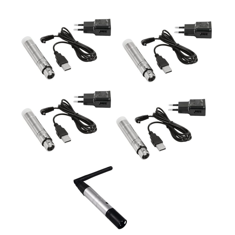 EUROLITE Set QuickDMX 1x Transmitter + 4x AKKU Receiver