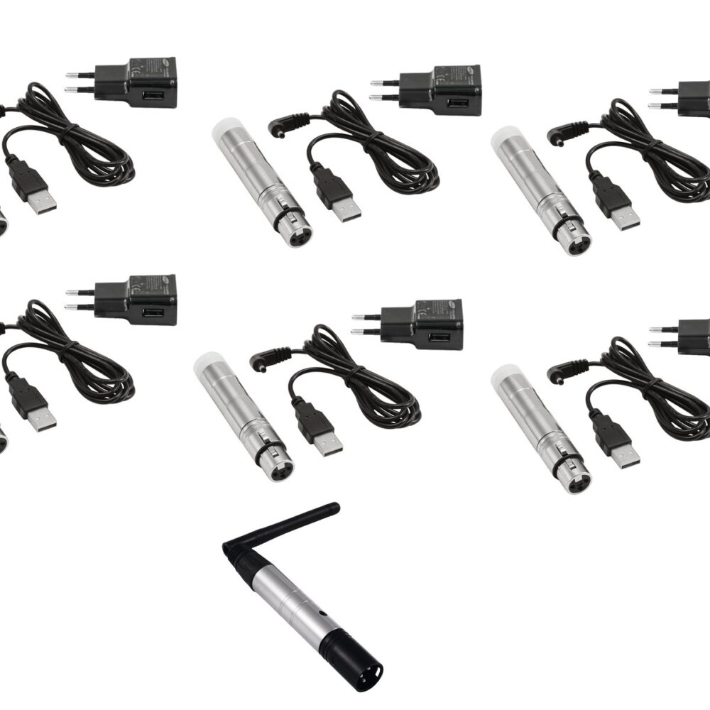 EUROLITE Set QuickDMX 1x Transmitter + 6x AKKU Receiver