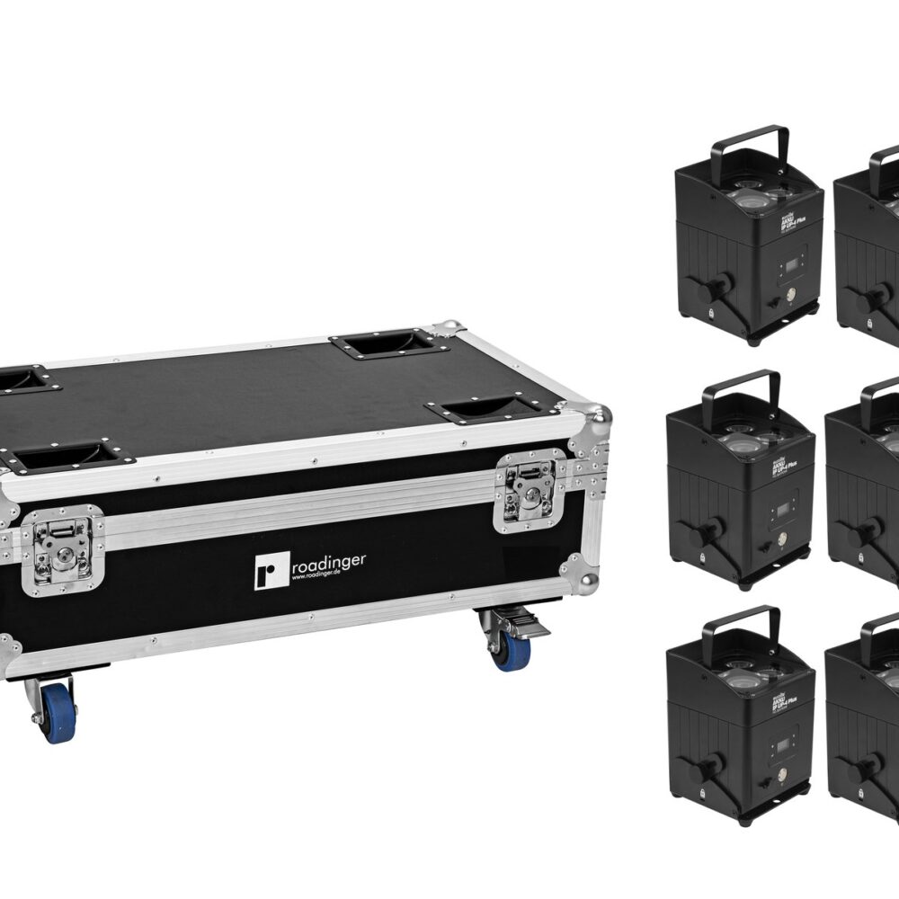 EUROLITE Set 6x AKKU IP UP-4 Plus HCL Spot WDMX + Case with charging funktion