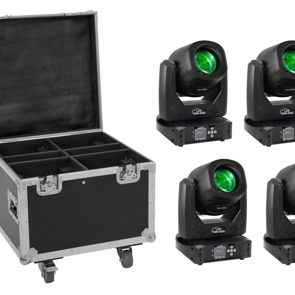 EUROLITE Set 4x LED TMH-B90 + Case with wheels
