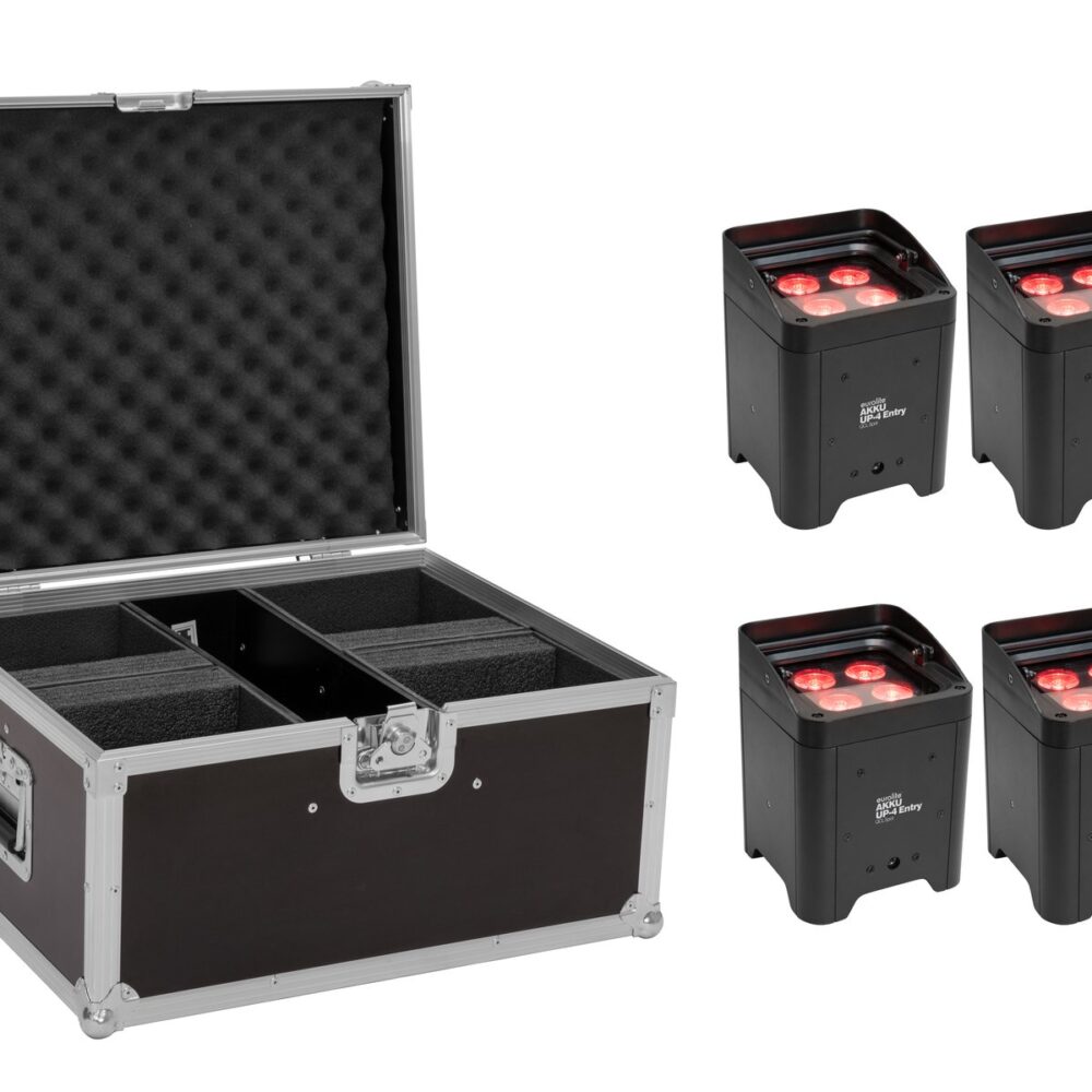EUROLITE Set 4x AKKU UP-4 Entry QCL Spot + Case