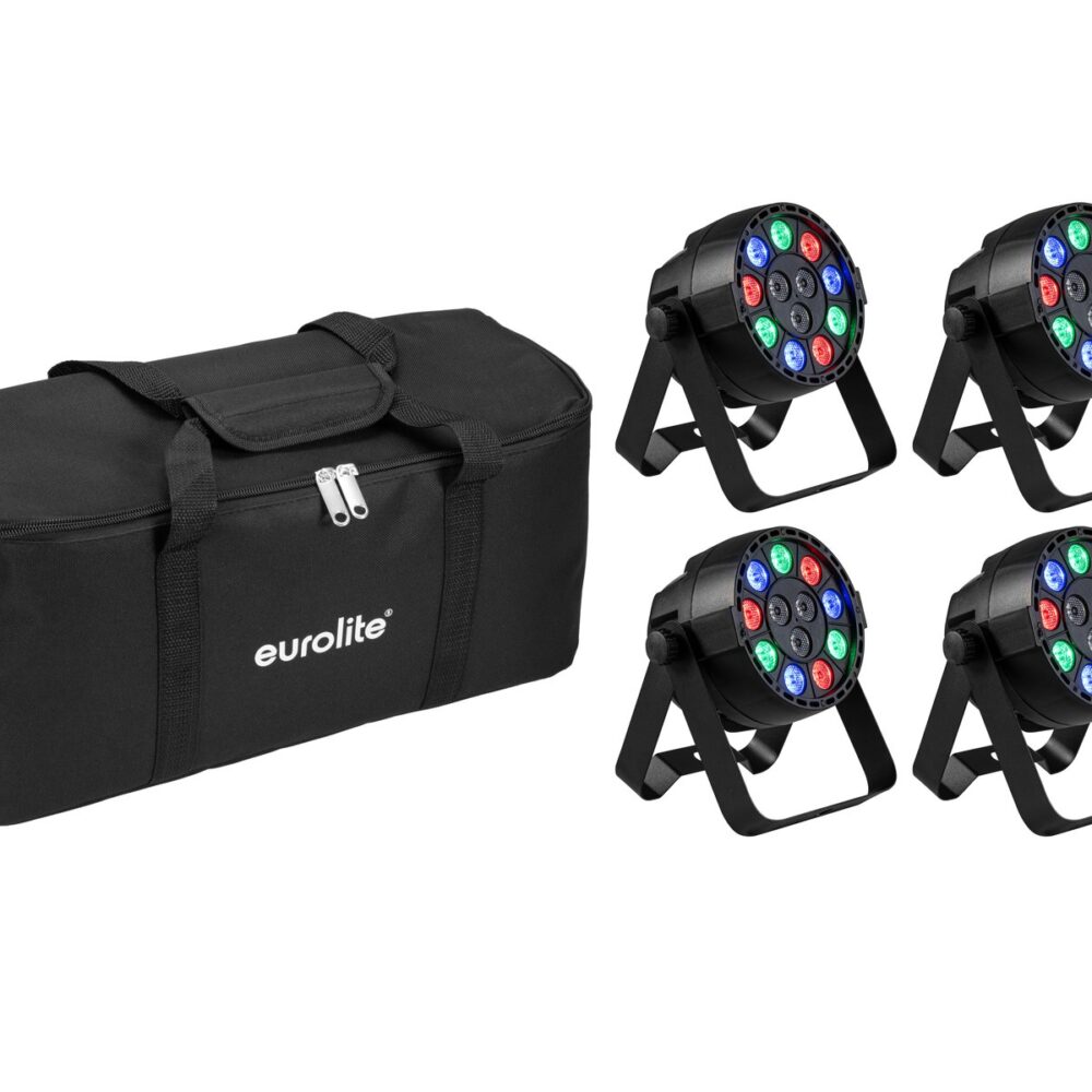 EUROLITE Set 4x AKKU Mini PARty RGBW Spot MK2 + Soft Bag