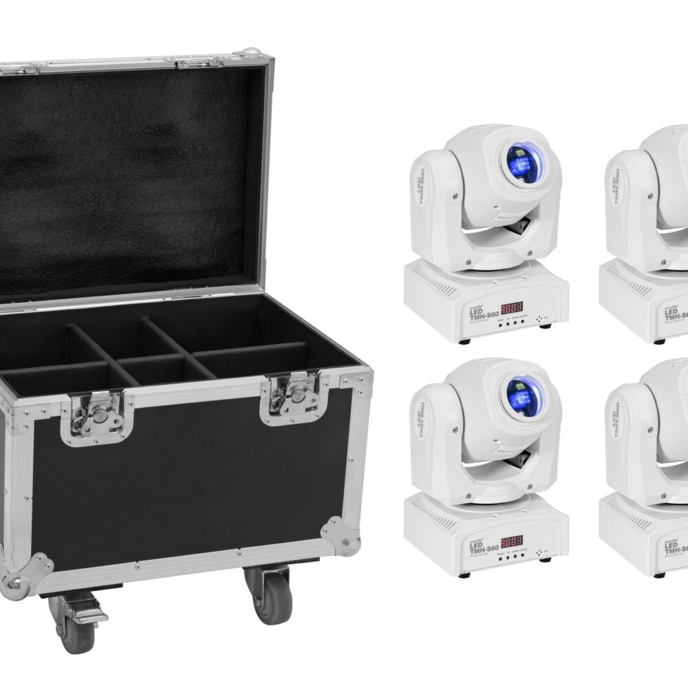 EUROLITE Set 4x LED TMH-S60 Moving Head Spot wh + Case