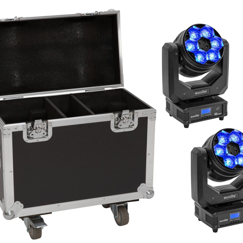 EUROLITE Set 2x LED TMH-H240 Beam/Wash/Flower Effect + Case