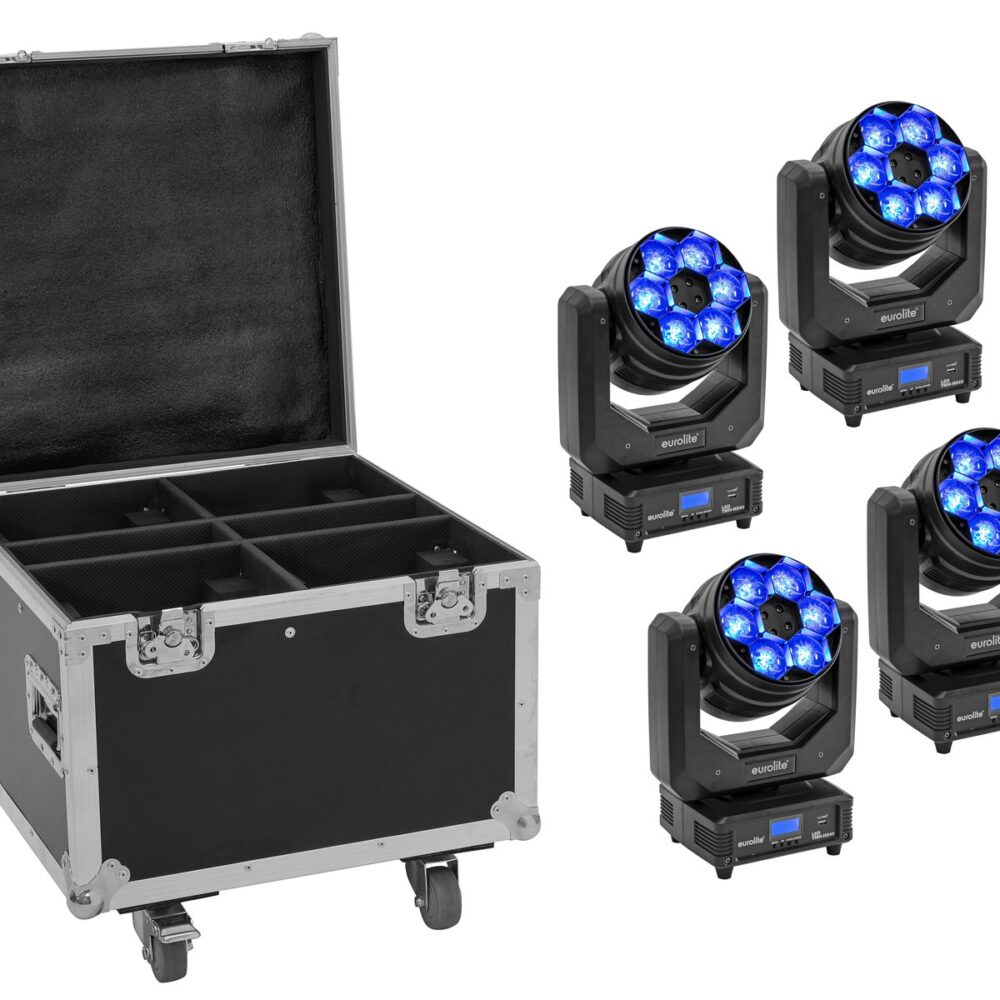 EUROLITE Set 4x LED TMH-H240 Beam/Wash/Flower Effect + Case