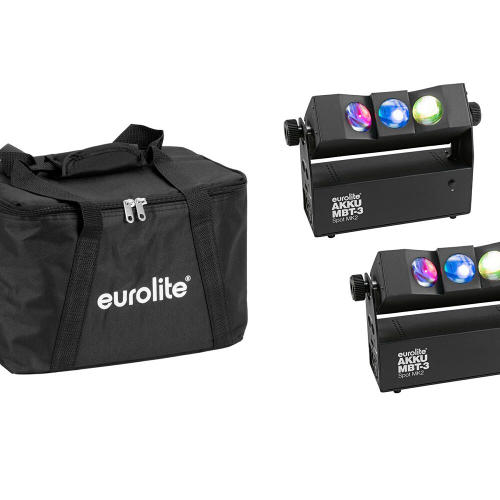 EUROLITE Set 2x AKKU MBT-3 Spot MK2 + Soft Bag