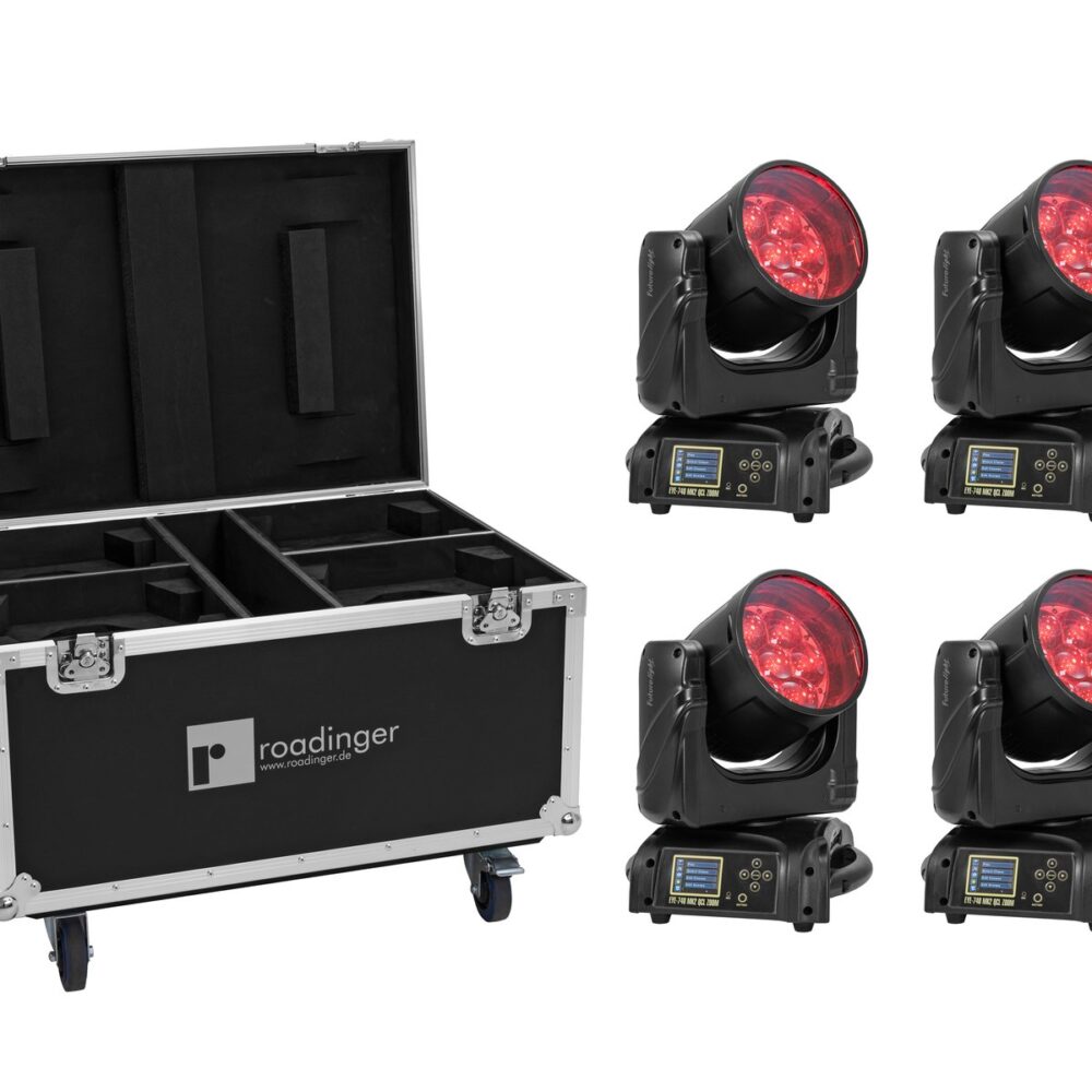 FUTURELIGHT Set 4x EYE-740 MK2 + Case with wheels