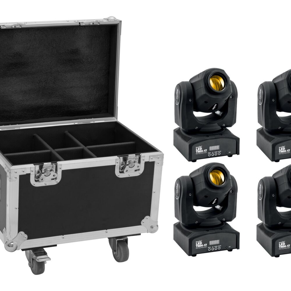 EUROLITE Set 4x LED TMH-17 Spot + Case with wheels
