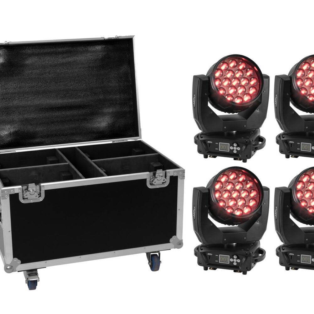 EUROLITE Set 4x LED TMH-X4 + Case with wheels