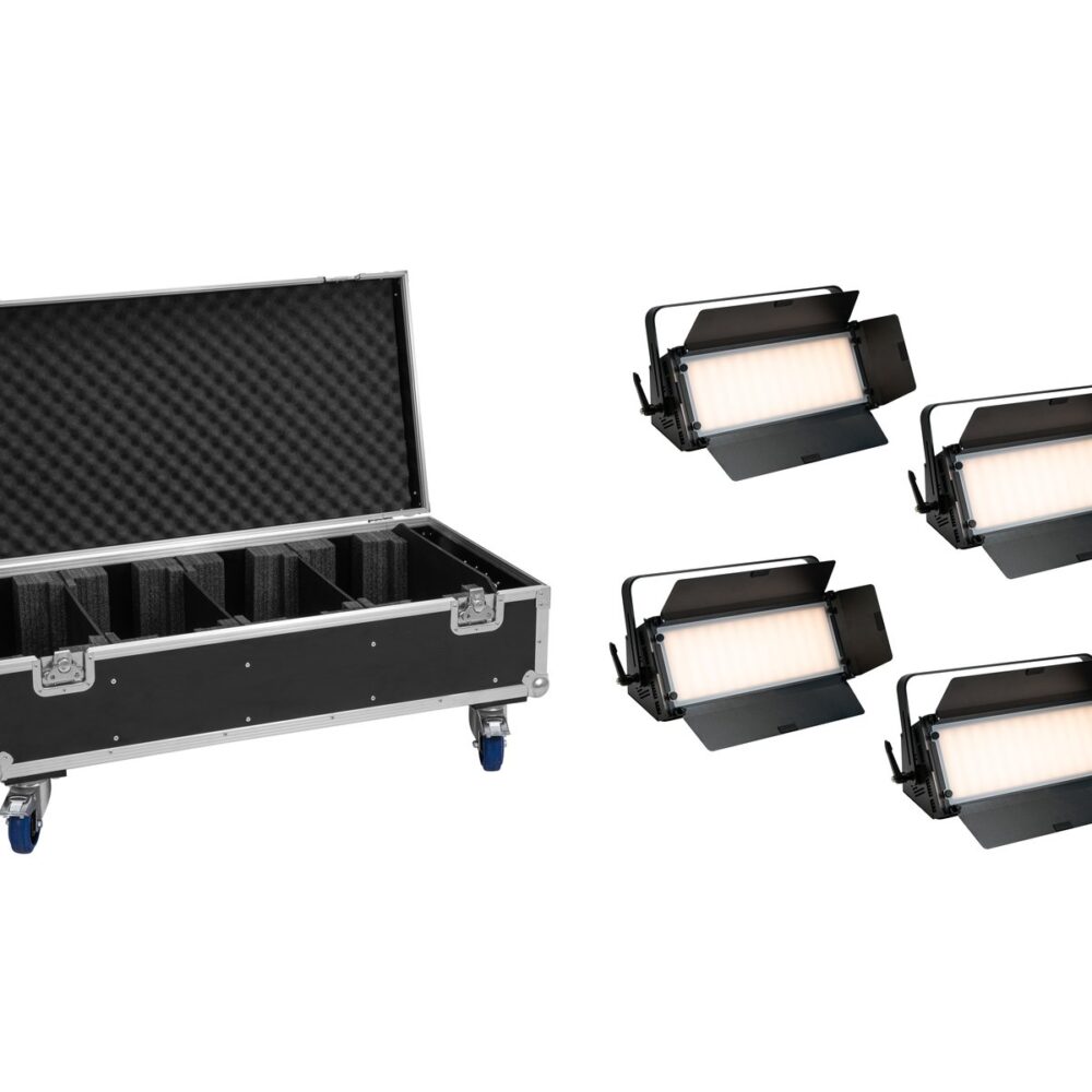 EUROLITE Set 4x LED PLL-576 CW/WW Panel + Case with wheels