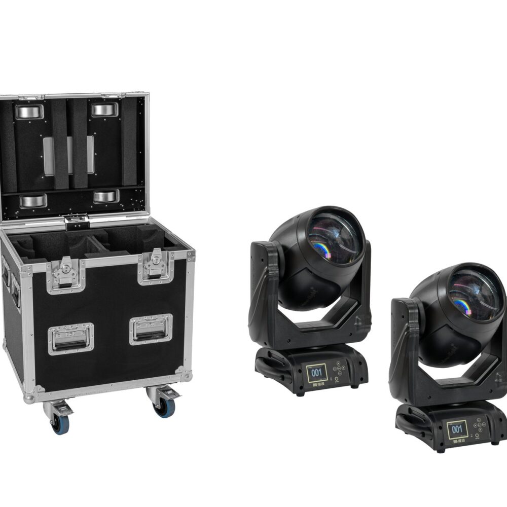 FUTURELIGHT Set 2x DMB-100 LED Moving-Head + Flightcase with wheels