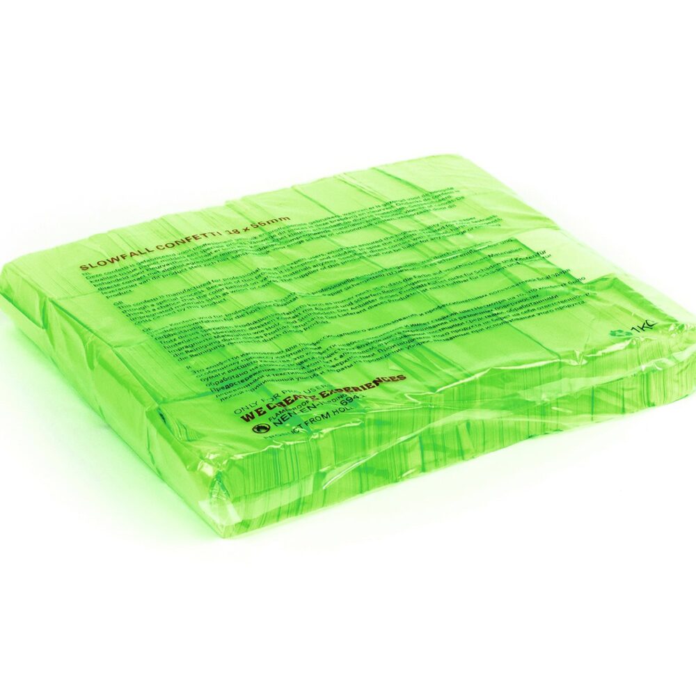 TCM FX Slowfall Confetti Rectangular 55x18mm, neon-green, uv active, 1kg