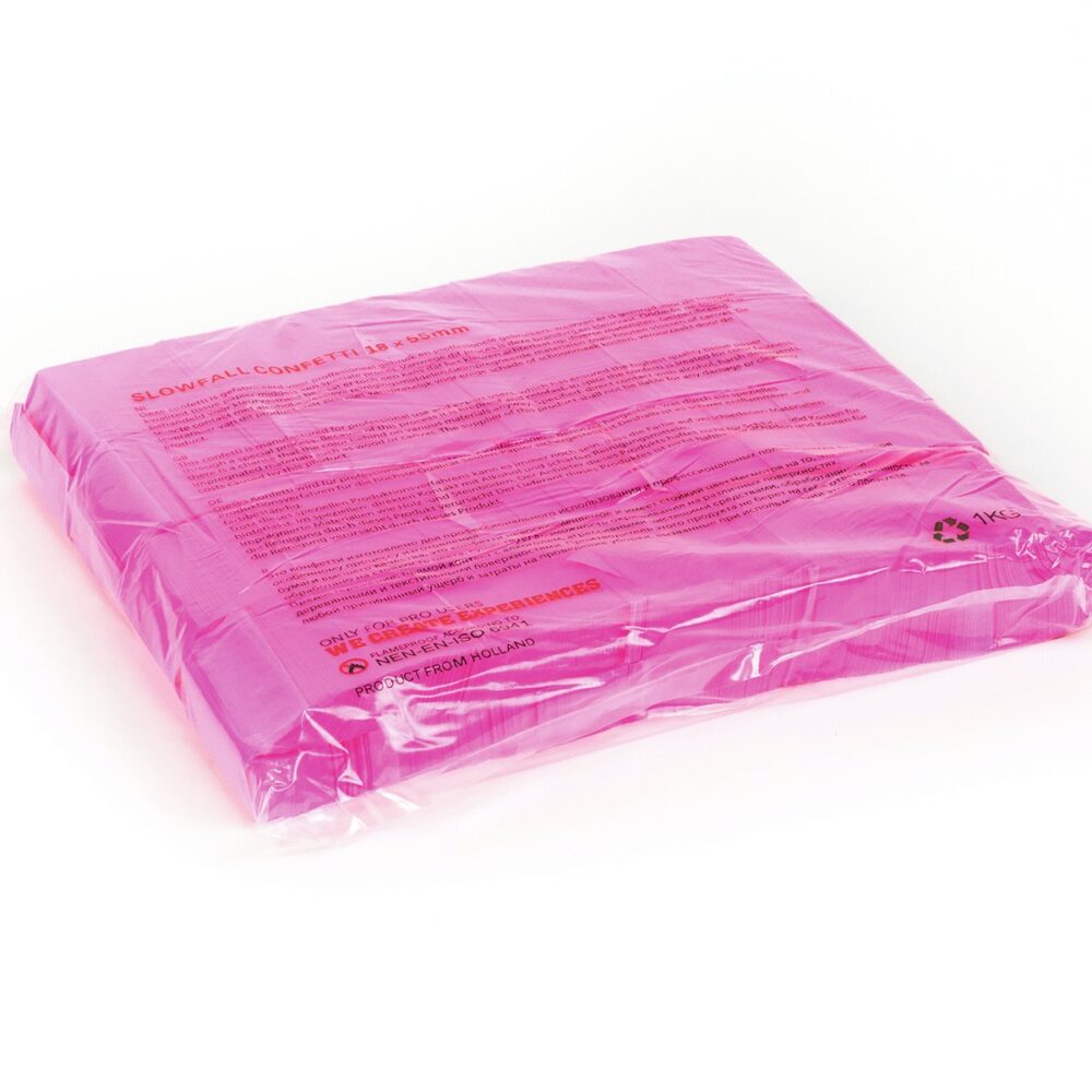 TCM FX Slowfall Confetti Rectangular 55x18mm, neon-pink, uv active, 1kg