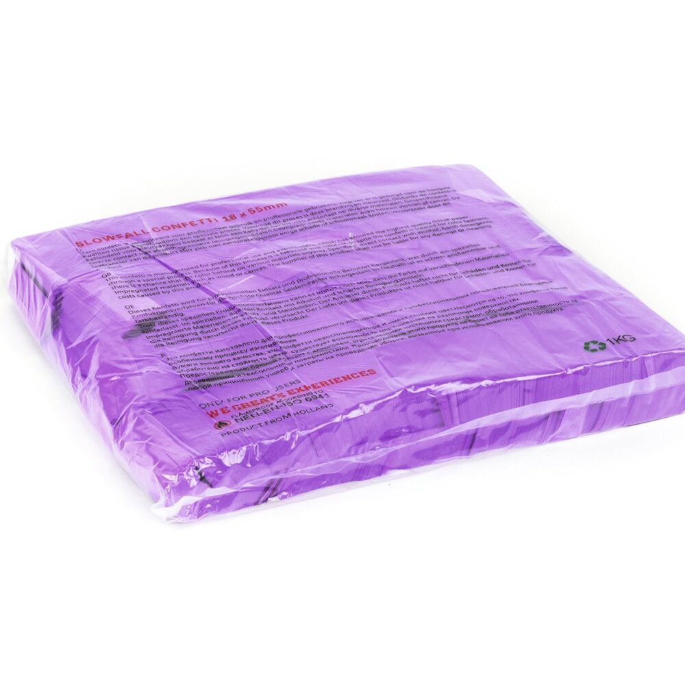 TCM FX Slowfall Confetti Rectangular 55x18mm, neon-purple, uv active, 1kg